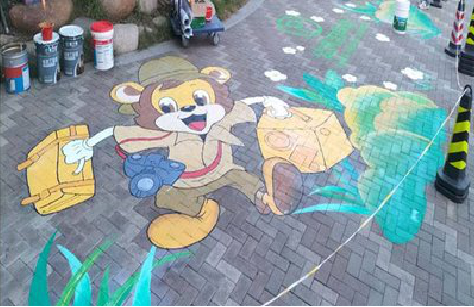 茂县夏季画地面彩绘会遇到的问题