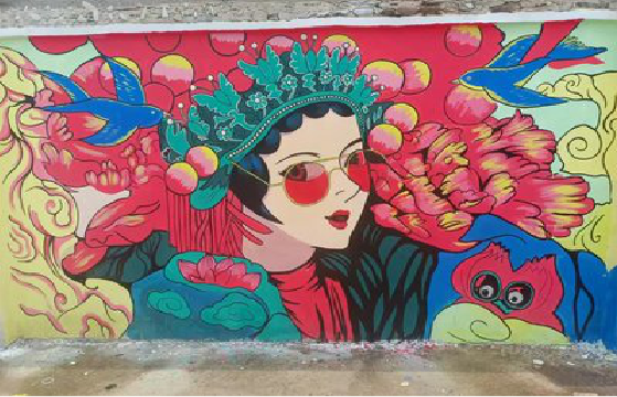 茂县墙体彩绘-网红墙