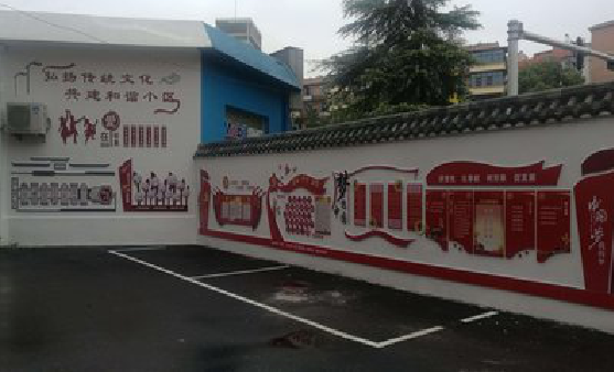 茂县社区文化墙的创意设计。