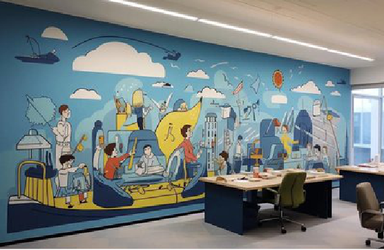 茂县办公室墙绘的特点。